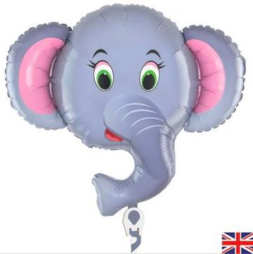 Oaktree Mini Shape 13inch Elephant (For Air) Packaged - Foil Balloons